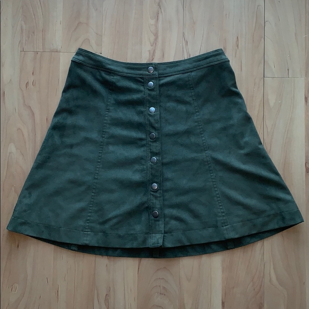 Abercrombie & Fitch Army Green Botton Down Skirt